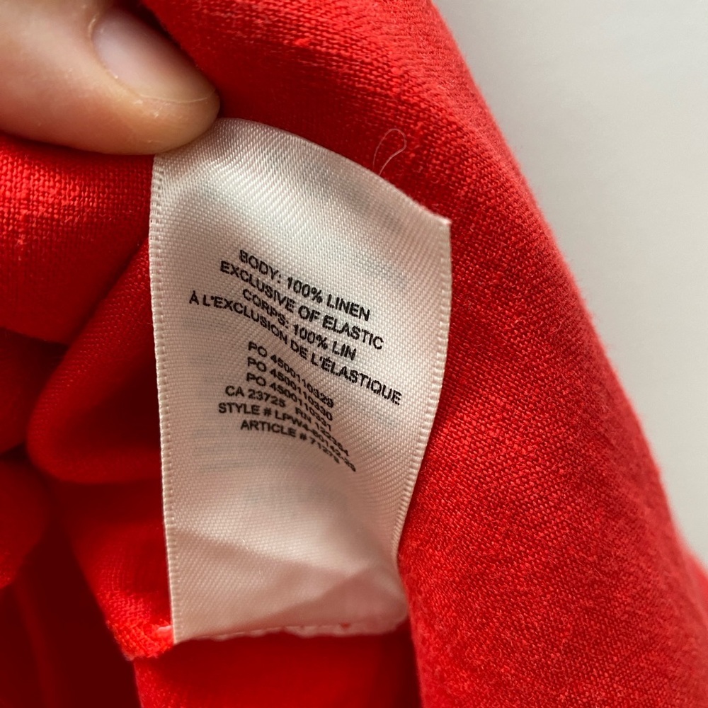 Aritzia - Wilfred Naeva Pure Linen Red Button-Up Women's Dress - Picture 6 of 8
